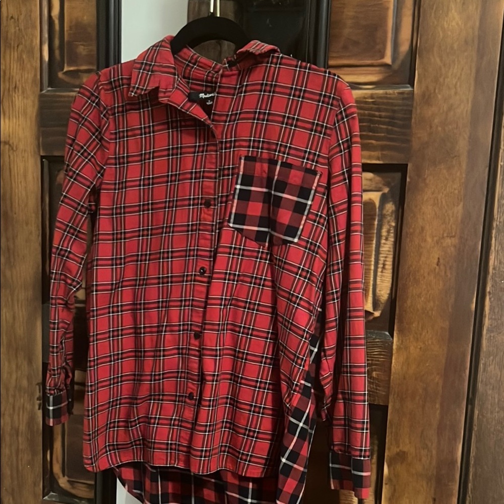 Madewell Red Button Down Shirt